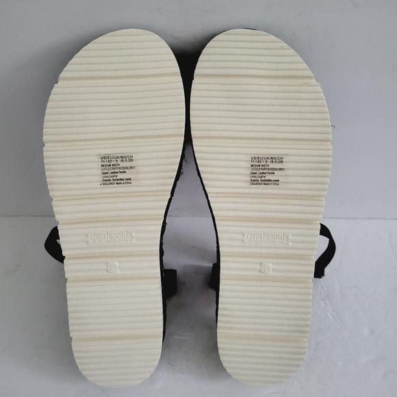 NEW Gentle Souls By Kenneth Cole Lucille Black Leather Sandal Size 11 - Picture 7 of 8